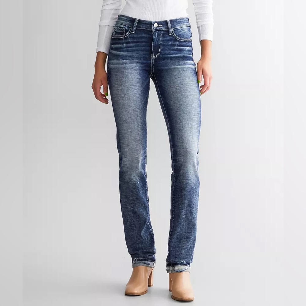 Buckle black straight leg jeans 26x34